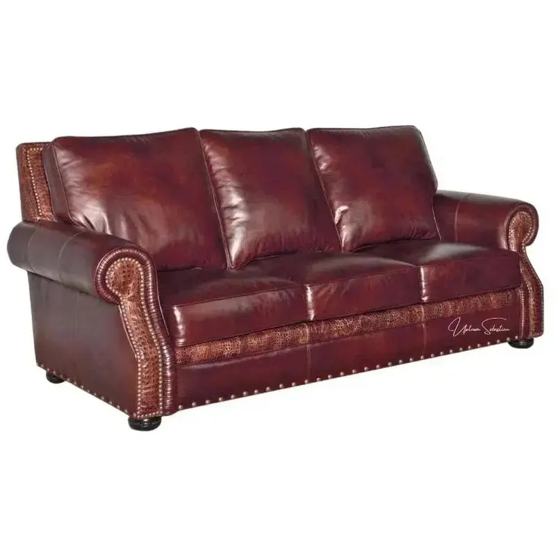 Appalachian Mountain Custom Leather Sofa 1