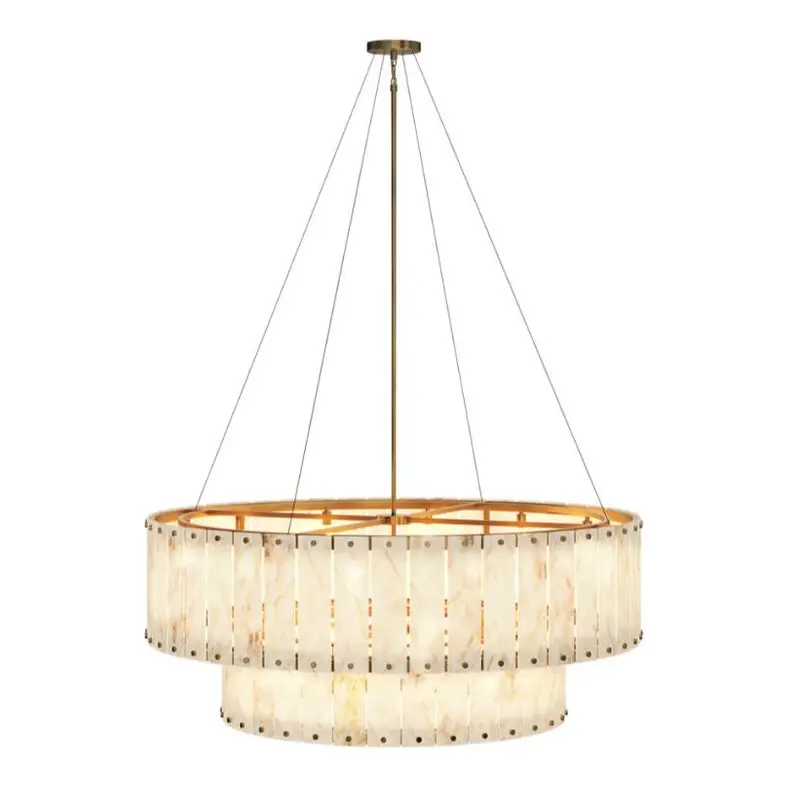Apsara Alabaster Chandelier – Natural Spanish Stone Hanging Light Fixture 1
