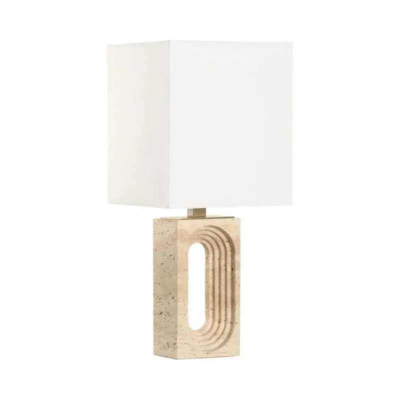 Archway White Sculptural Table Lamp With Architectural Lines 1