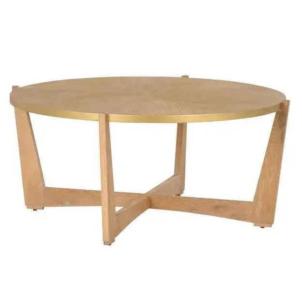 Ardoise Round Cocktail Table Featuring Solid Wood Construction 1