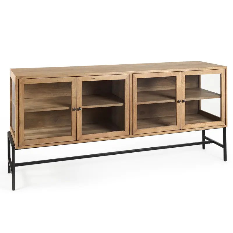 Arelius Glass-Front Sideboard With Four Cabinets 1