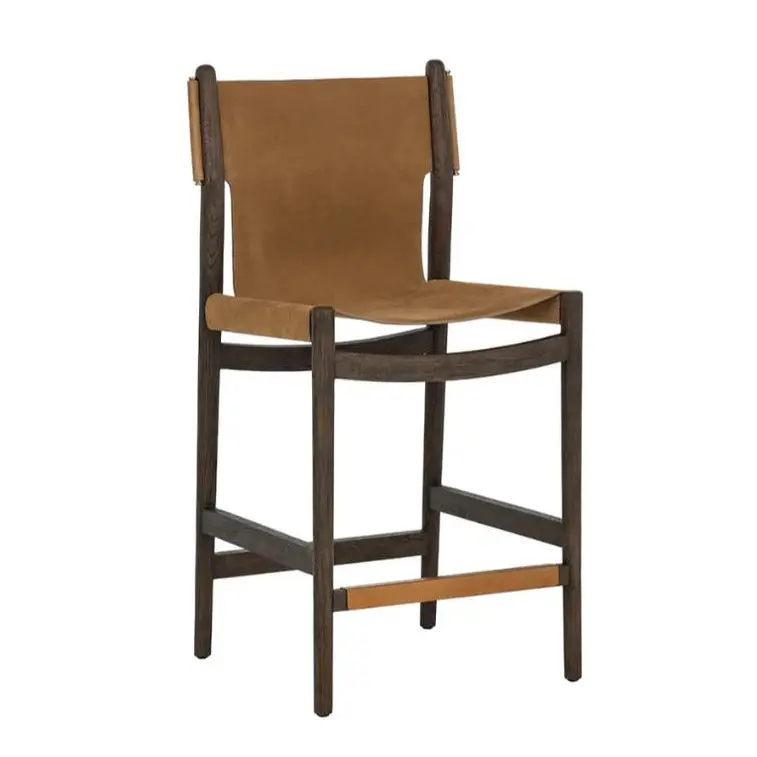 Argus Caramel Nubuck Leather Counter Stool 1