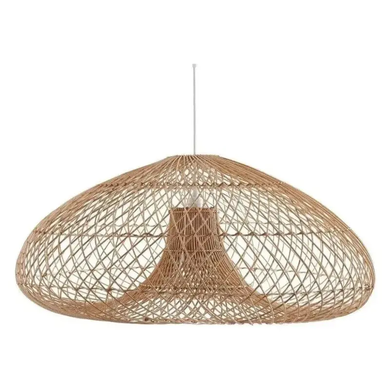 Aria Handwoven Rattan Chandelier – Organic Pendant Light Fixture 1