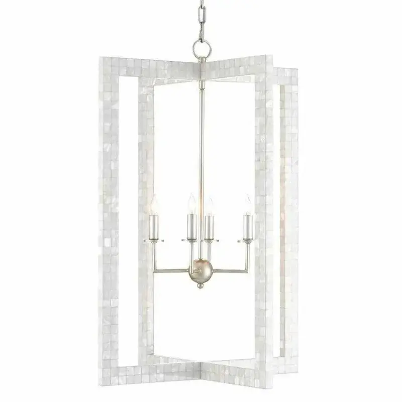 Arietta Chandelier Featuring Mother-Of-Pearl And Silver Leaf 1