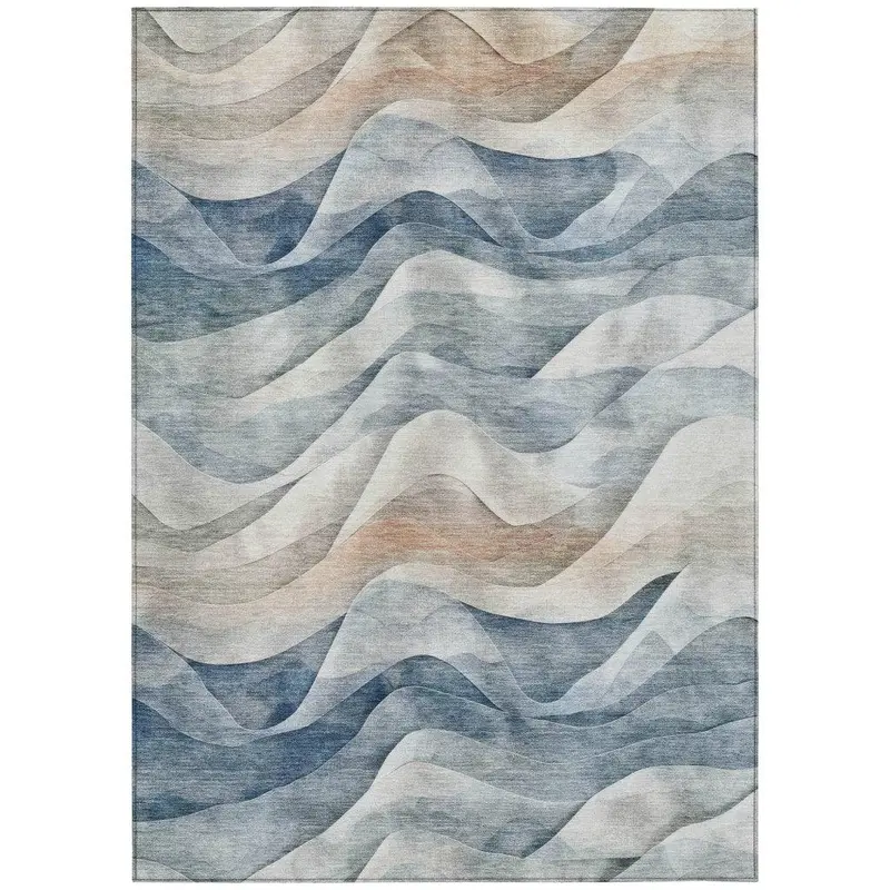 Arionelle Classic Blue Washable Indoor/Outdoor Area Rug 2