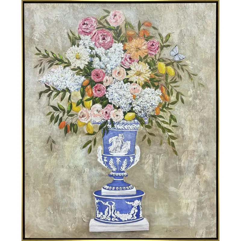 Arrangement In Blue – Contemporary Canvas Art With Wood Frame 1