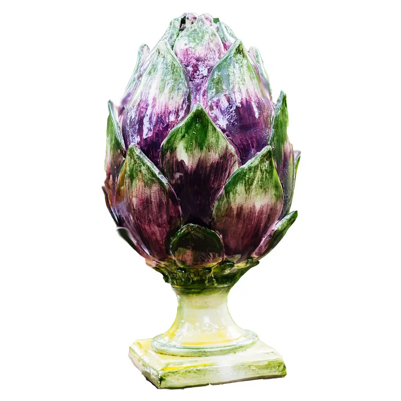 Artichoke-Finial Sculptural Planter In Matte Ceramic 1
