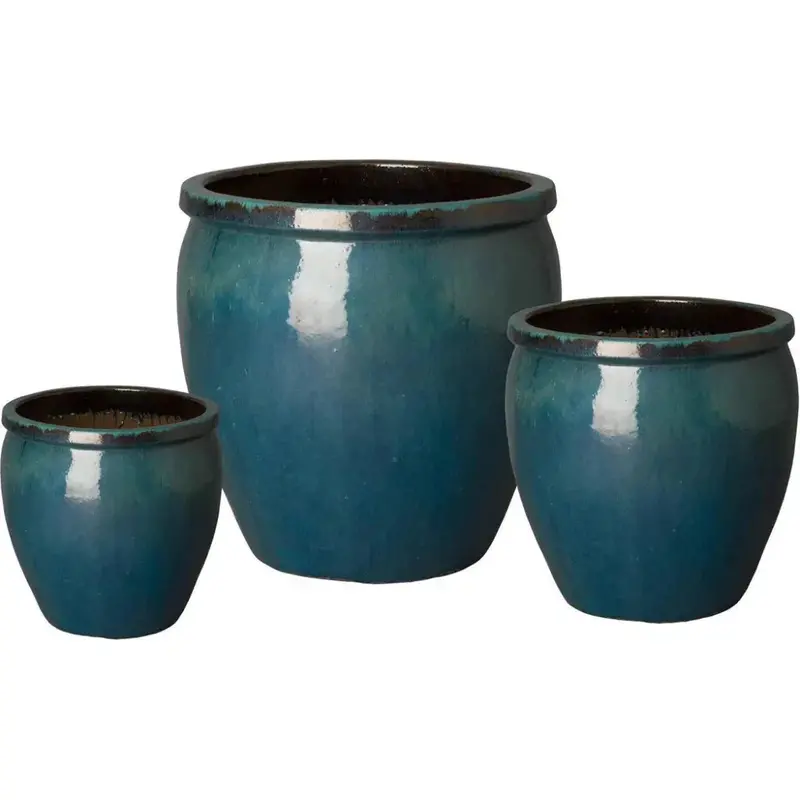 Artisan–Made Round Ceramic Planter With Organic Texture 1