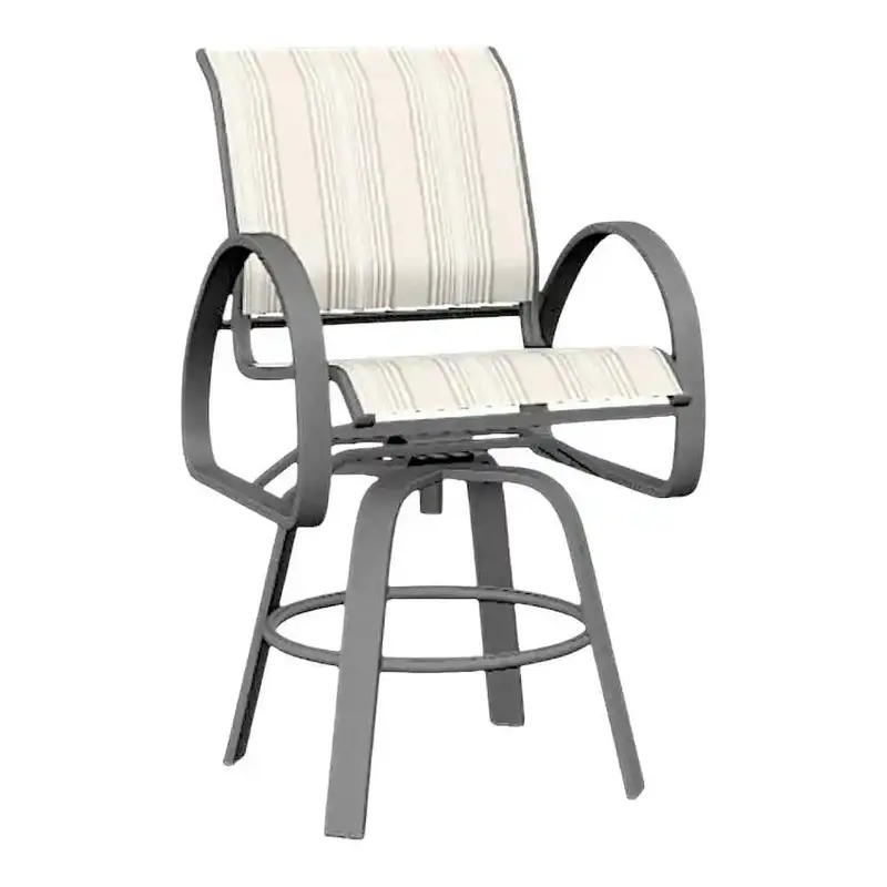 Aruba Ii Sling Swivel Balcony-Height Outdoor Cafe Chair 1