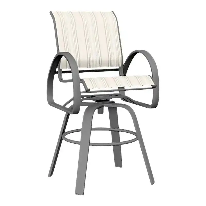 Aruba Ii Sling Swivel Bar-Height Outdoor Cafe Chair 1
