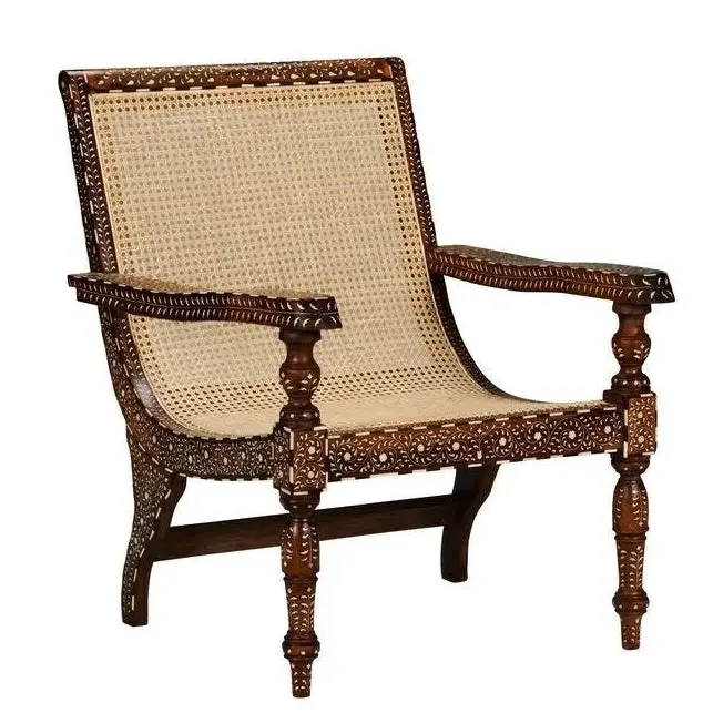 Aryana Artisan Wooden Armchair With Carved Details 1