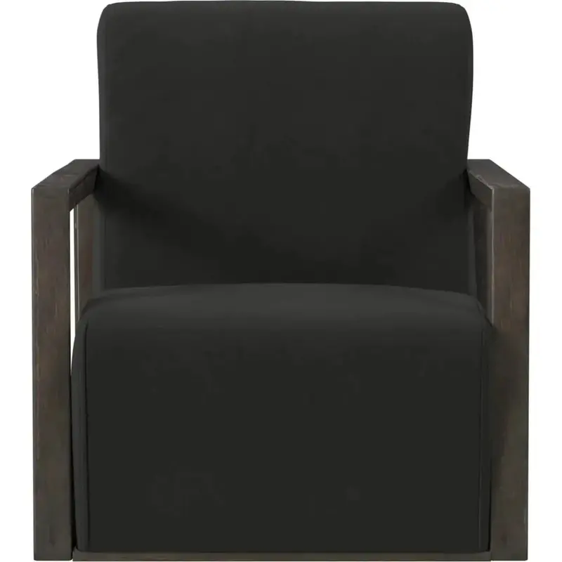 Asher Black Wood Accent Armchair 1