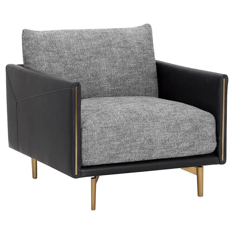 Ashi Armchair – Modern Zebra-Print Upholstery With Polished Brass Accents 1