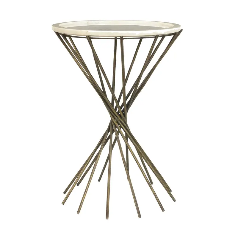 Astra Round Side Table With Natural Marble Top 1