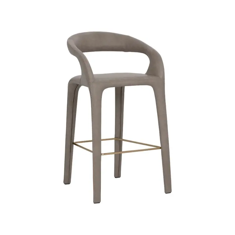 Atika Contoured Faux Leather Barstool 1