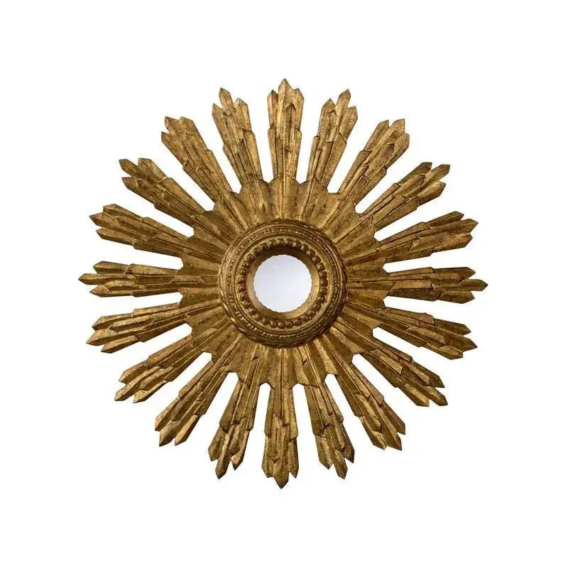 Aurora Round Gold-Framed Wall Mirror – Warm Metallic Accent 1