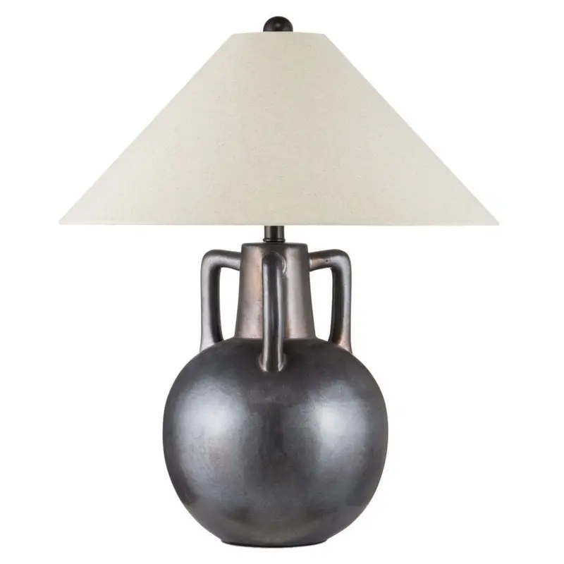 Autry Soft Grey Ceramic Table Lamp 1