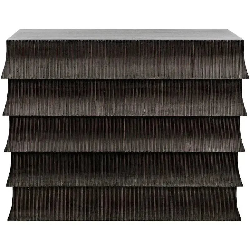 Ava Minimalist Black Wooden Dresser 1