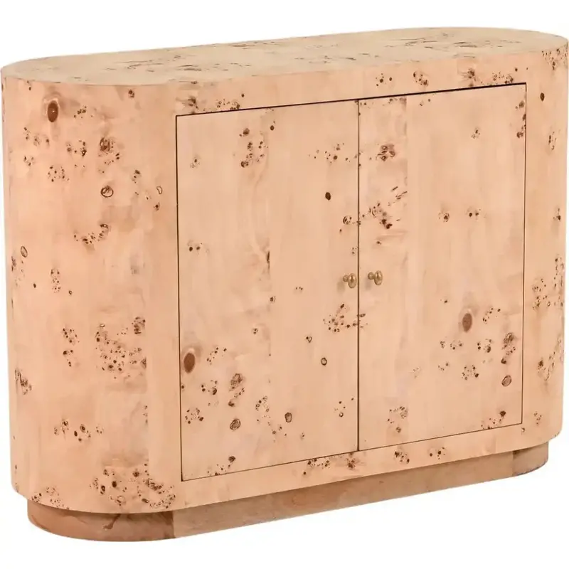 Avandrae Burl Wood Accent Cabinet – Unique Grain Texture 1