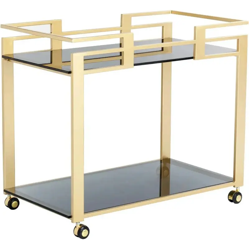 Avondale Black Glass Bar Cart 1