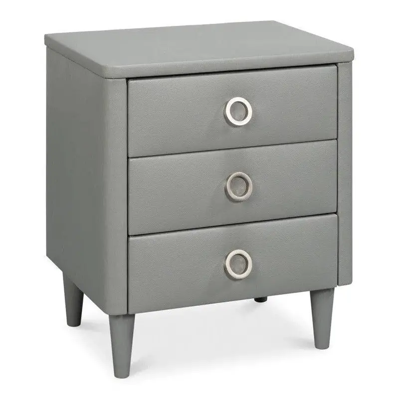 Avvolto Grey 3-Drawer Nightstand – Matte Mdf Bedroom Cabinet 1