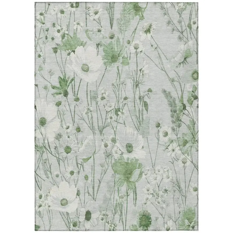 Azaleth Green Pet-Friendly Backyard Rug 2