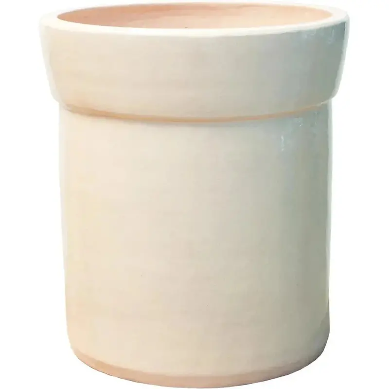 Azov Creamy White Outdoor Planter – Smooth Ceramic Patio Planter 1