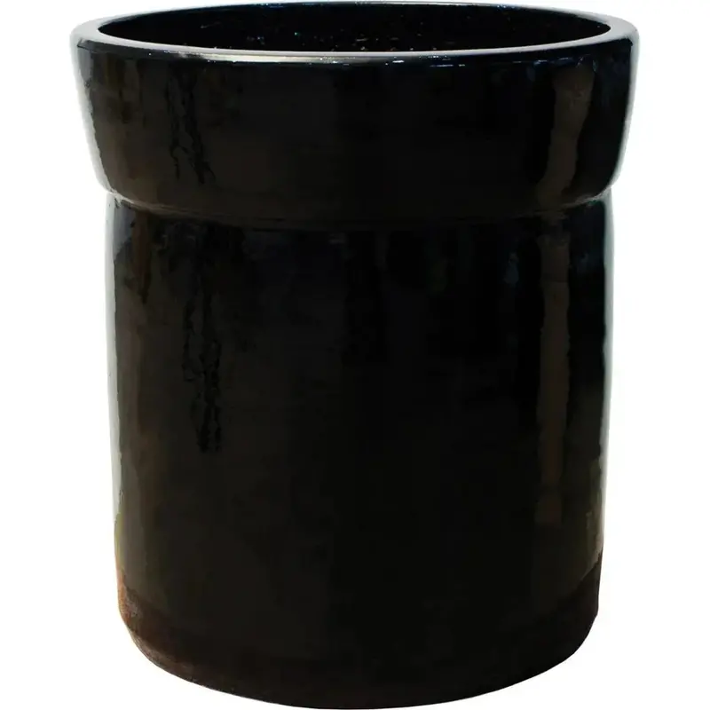 Azov Gloss Black Outdoor Planter – Sleek High-Shine Ceramic Planter 1
