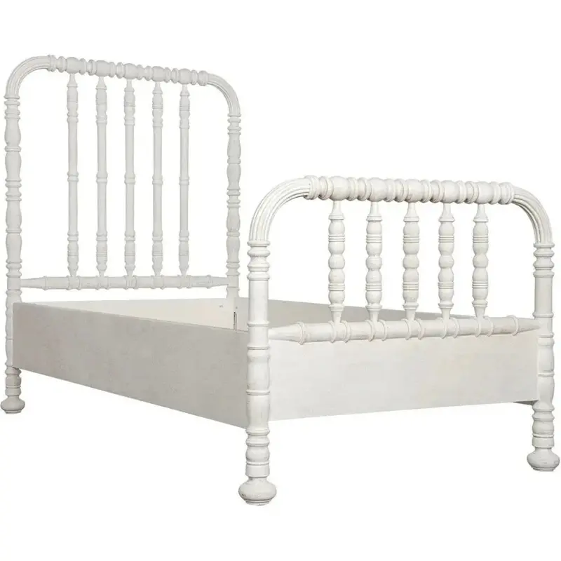Bachelor Whitewashed Wood Queen Bed 1