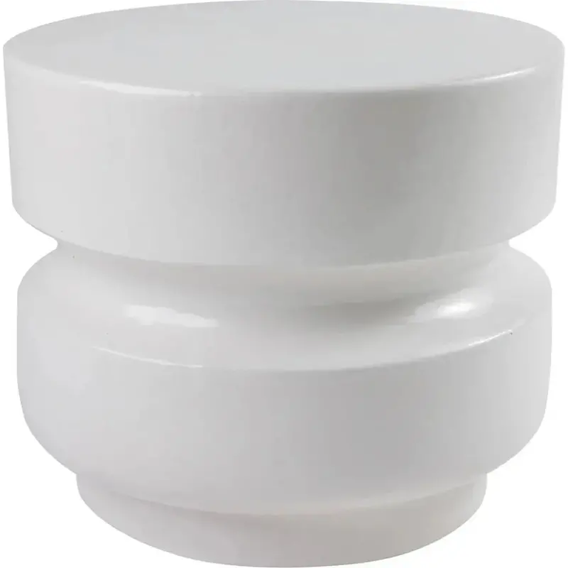 Balance White 18-Inch Garden Stool – Indoor-Outdoor Accent Table 1