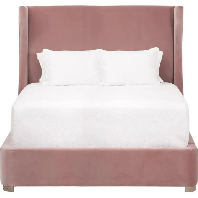 Balboa Light Pink Velvet Bed Frame – Soft-Tufted Luxe Design 1