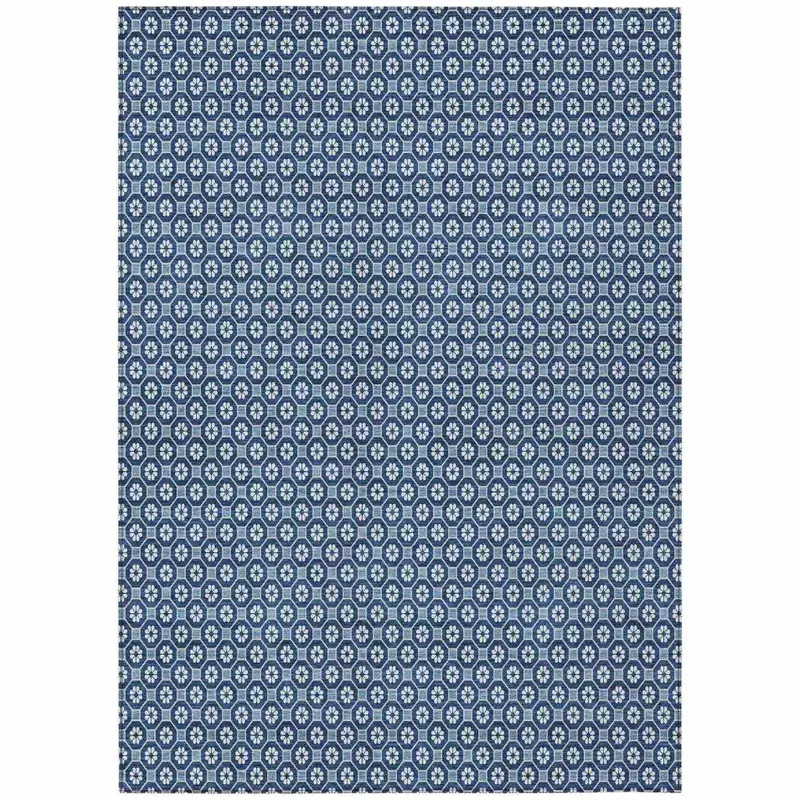 Ballara Blue Geometric Indoor-Outdoor Rug – Indoor/Outdoor Dual-Use Washable Mat 2