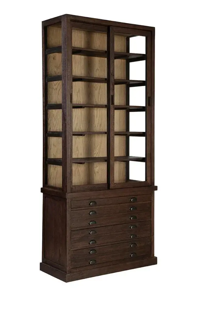 Balmoral Brown Wooden Display Cabinet With Glass Panels 1