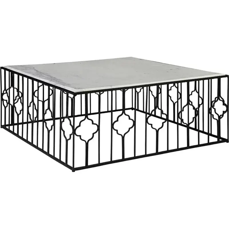 Bancroft Square Coffee Table Featuring Premium Marble Top 1