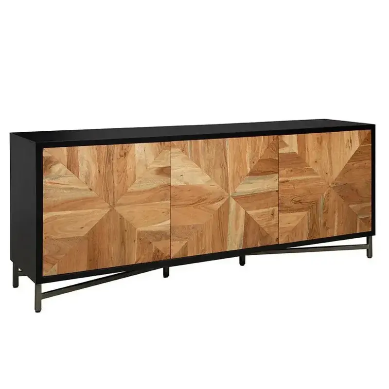 Banks Black Wooden Sideboard With Clean Lines 1
