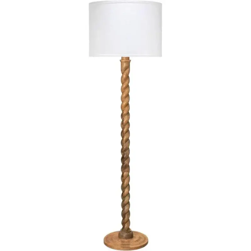 Barley Twist Wooden Floor Lamp 1