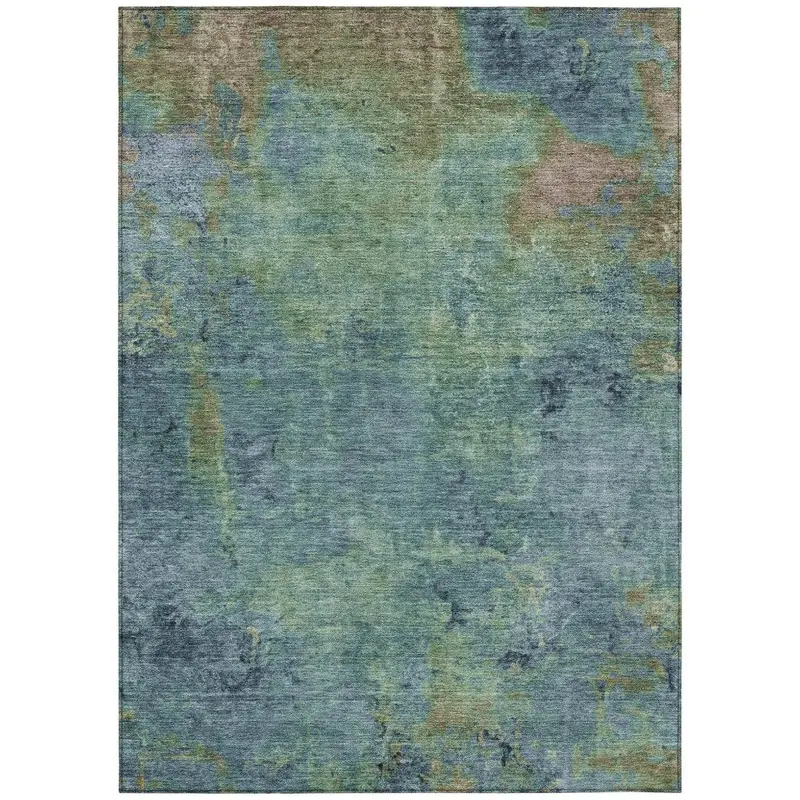 Barzane Blue All-Season Indoor-Outdoor Rug – Low-Pile Washable Floor Mat 2