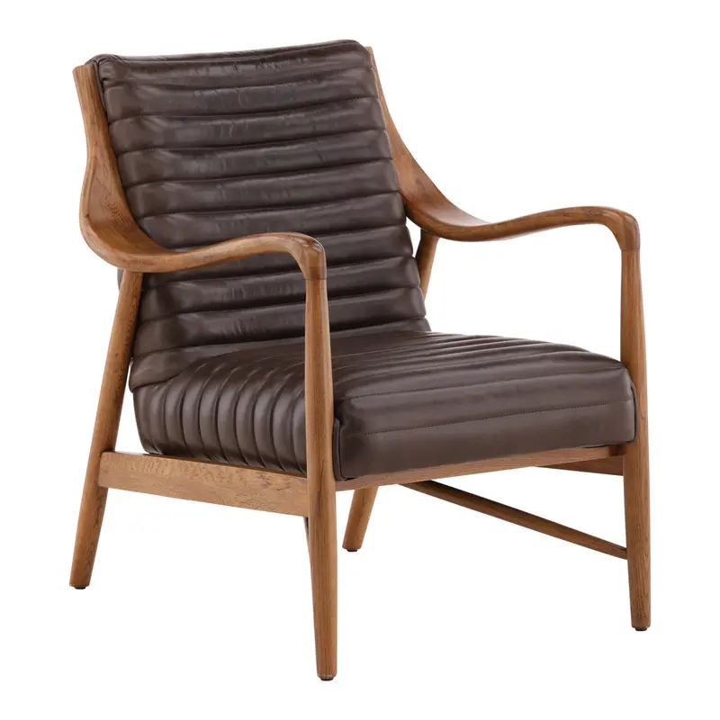 Baxter Rich Dark Brown Leather Occasional Lounge Chair 1