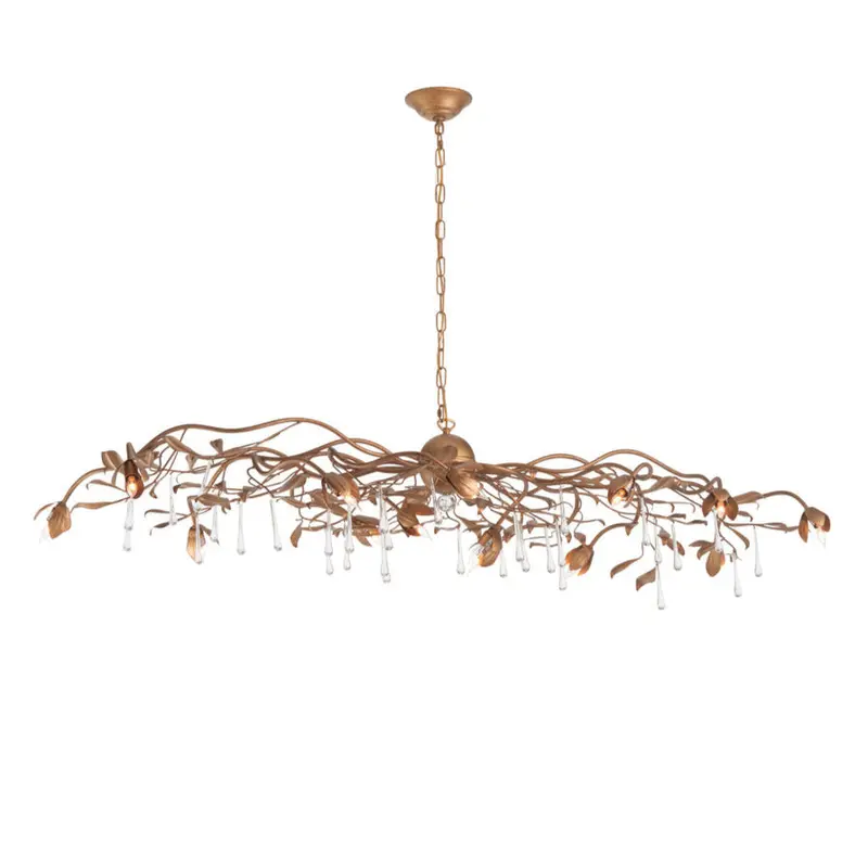 Bay Laurel Crystal And Gold Chandelier 1