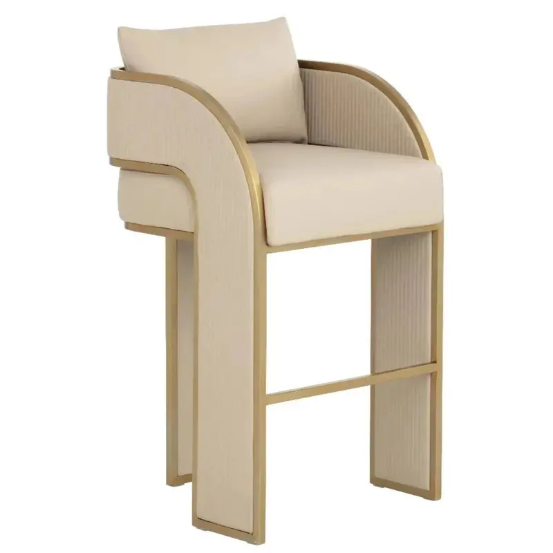 Baz Leather-Upgraded Barstool With Ergonomic Seat Design 1