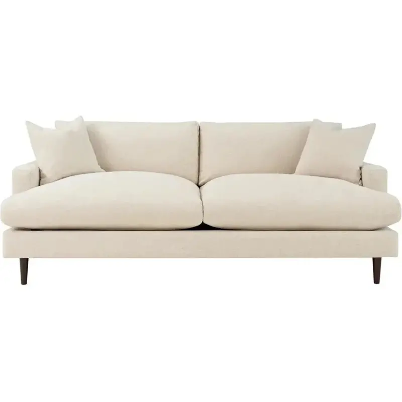 Beach-Inspired Linen Reversible Cushion Sofa With Loose Backrests 1