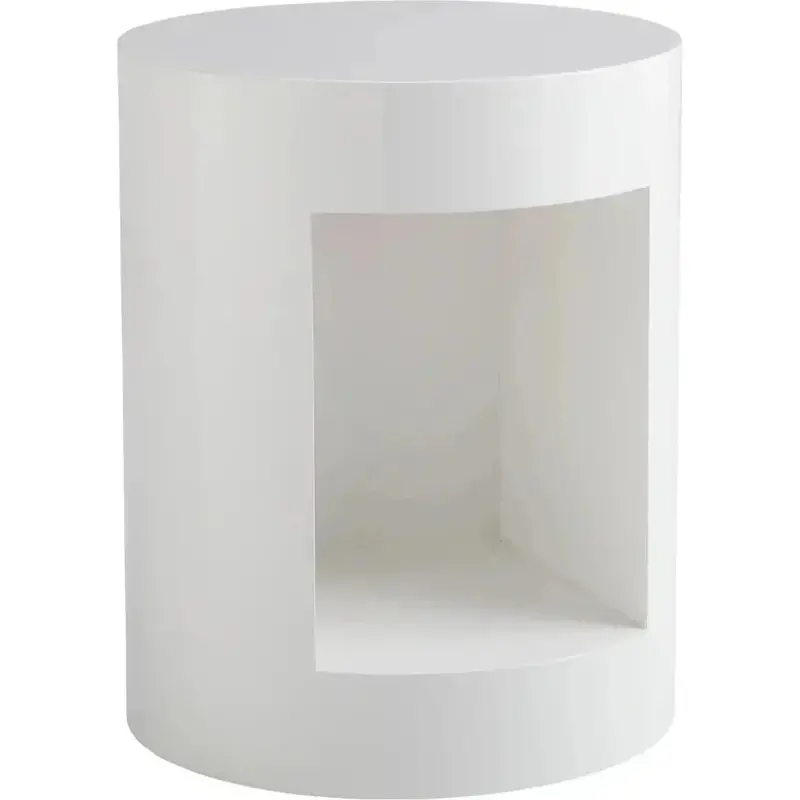 Beacon White Wooden Round End Table With Scandinavian Flair 1