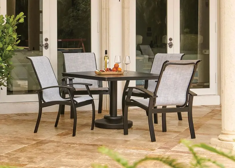 Belle Isle Sling Square Patio Dining Set – 5-Piece 1