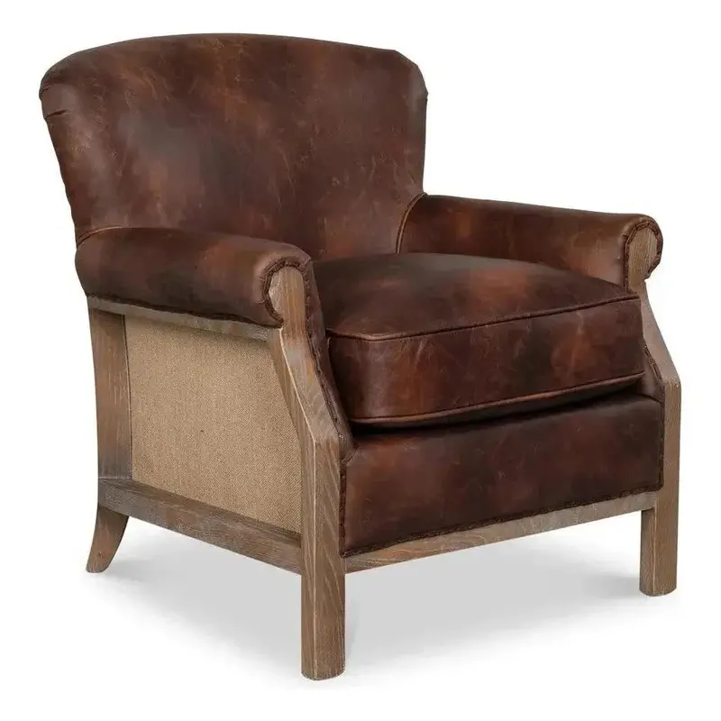 Benjamin Brown Leather Club Chair With Classic Contouring 1
