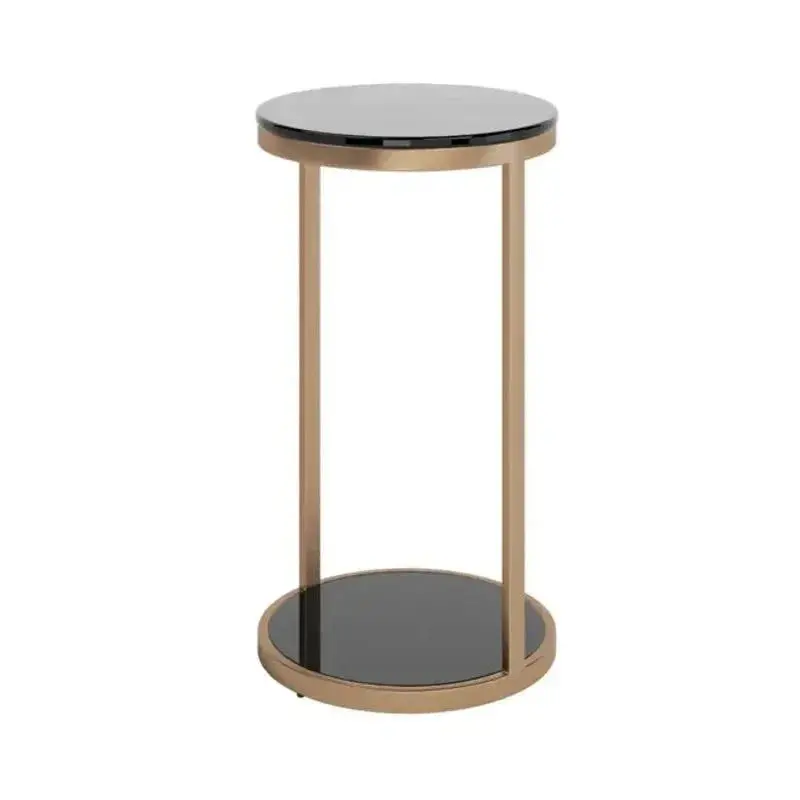 Benjamin Steel-Rimmed Round End Table With Modern Appeal 1