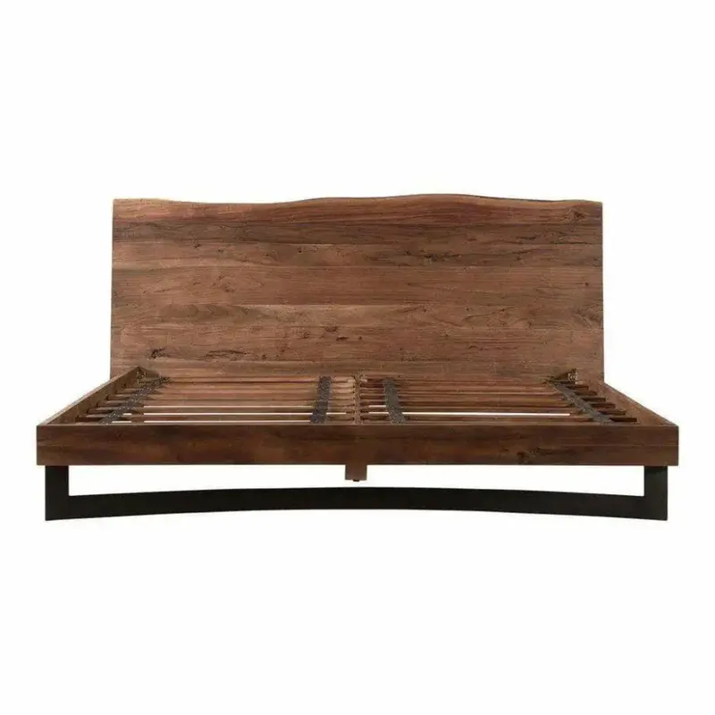 Bentwood-Inspired Brown Bed Frame – Curved Modern Design 1