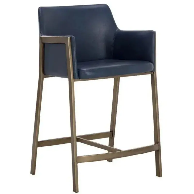 Bernadette Faux Leather Barstool – Modern Counter Height Seat 1
