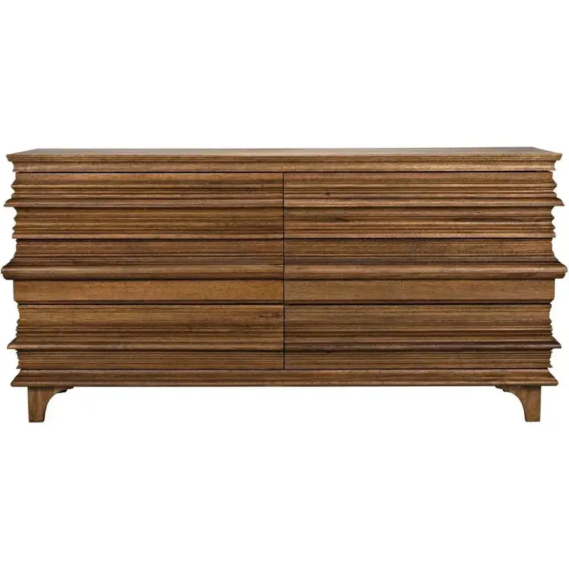 Bernard Six-Drawer Wooden Dresser In Solid Wood 1