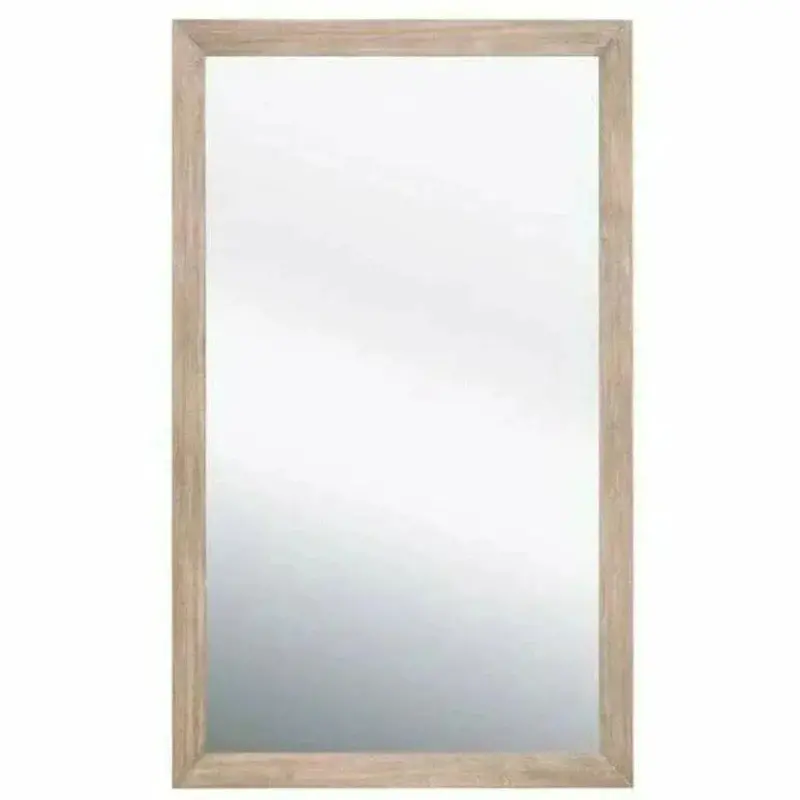 Beveled Floor Mirror In Natural Gray Acacia Wood Frame 1