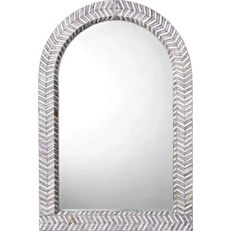 Beverly Arched Wall Mirror Featuring Mother-Of-Pearl Inlay 1